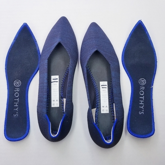 🌸 Rothy's | Blue Pointed Toe Flats, size 7.5 - Picture 5 of 7